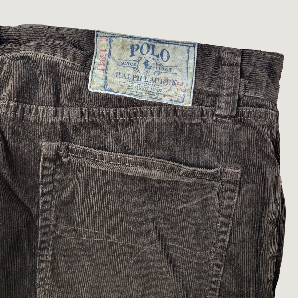 Polo Ralph‎ Lauren Corduroy Pants Mens 38x30 Brown Heritage Workwear Bootcut Y2K